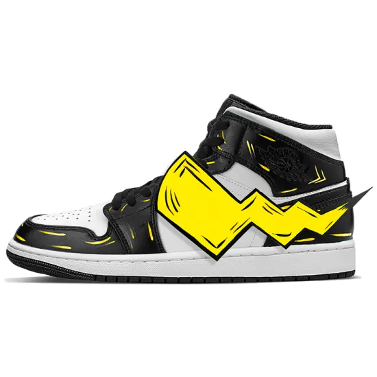 Air Jordan 1 Vintage Basketball Shoes Men Mid-top Black/yellow