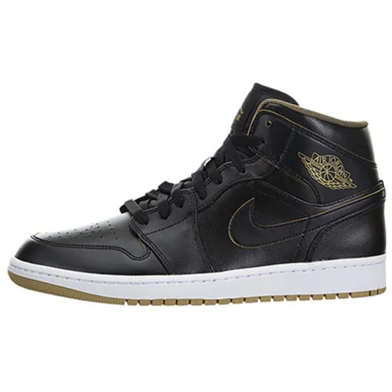 Jordan 1 Retro Mid Black Metallic Gold