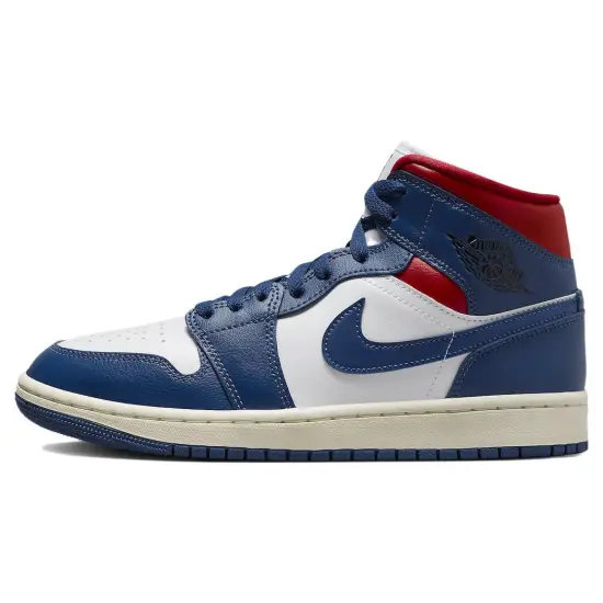 JORDAN 1 Mid French Blue Gym Red Women's