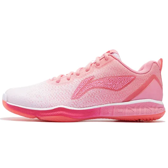LINING Badminton Shoes Women's Low-Top Standard White/Geranium Pink