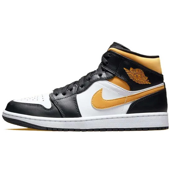 Jordan 1 Mid White Pollen Black