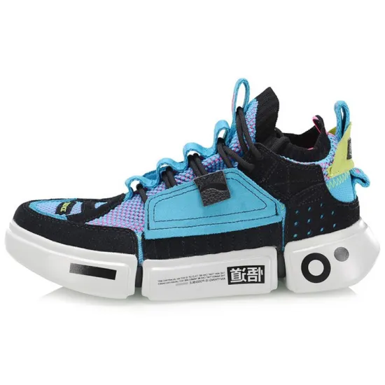 LiNing Essence ACE Vintage Basketball Shoes Women's Mid Top Black Blue Pink