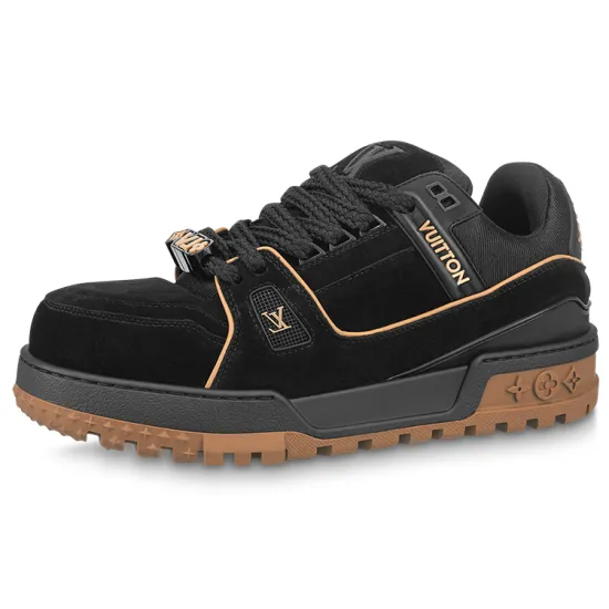 LOUIS VUITTON Trainer Maxi Black Brown Suede