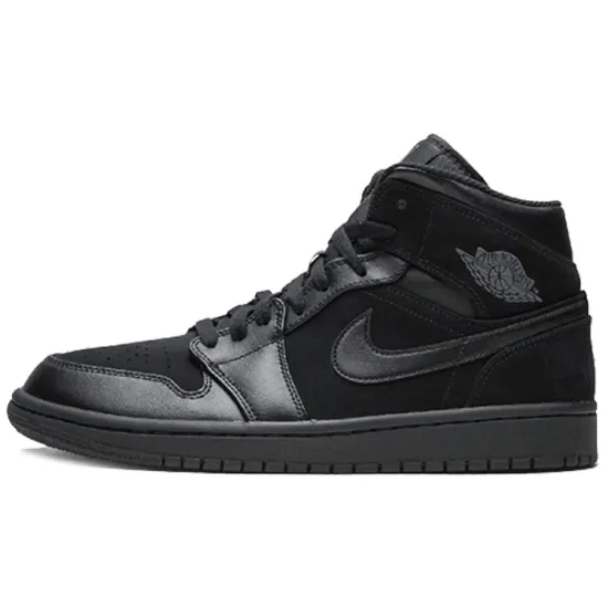 Jordan 1 Mid Triple Black 2018