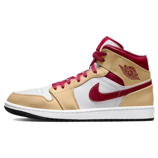 JORDAN 1 Mid Light Curry Cardinal