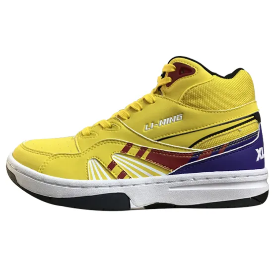 LiNing 937 X-Large High-Top Vintage Basketball Shoes Women's Yellow Purple
