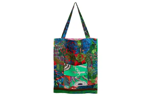 HERMES Silk Tote Bag, Shopping Bag, Handbag Women's Multicolor