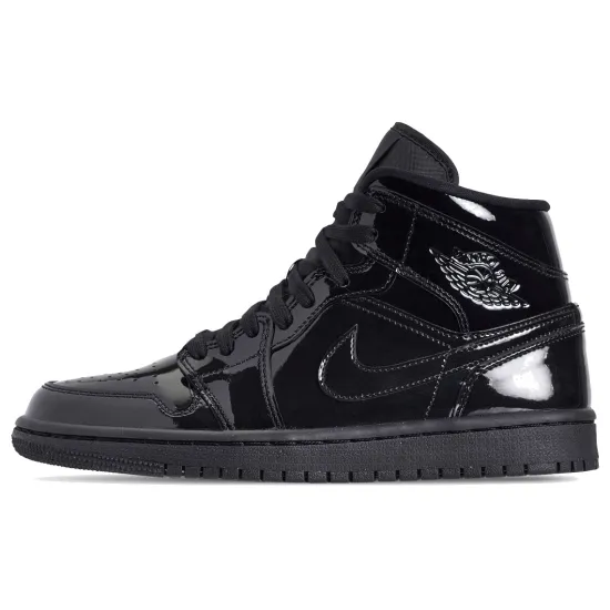 Jordan 1 Mid SE Triple Black Patent Women's