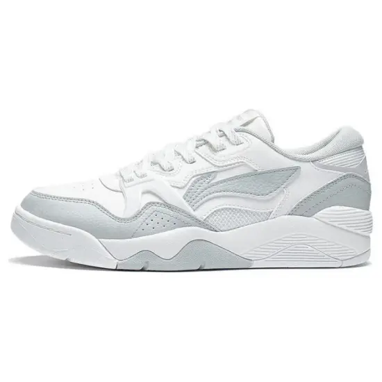 LINING Vintage Basketball Shoes Men Low-Top White Gray