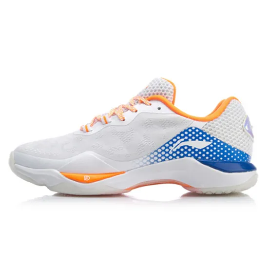 LINING Raid Badminton Shoes Women's Low-Top Orange White