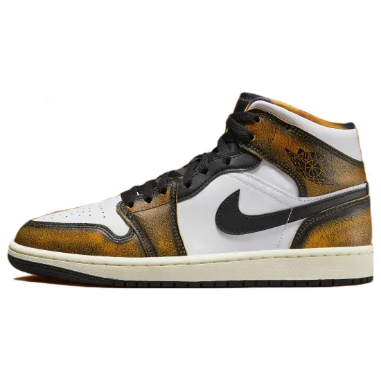 Jordan 1 Mid SE Orange Wear Away