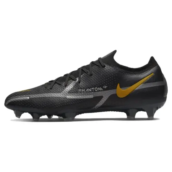 Nike Phantom GT2 Elite FG Black Metallic Dark Grey Metallic Gold