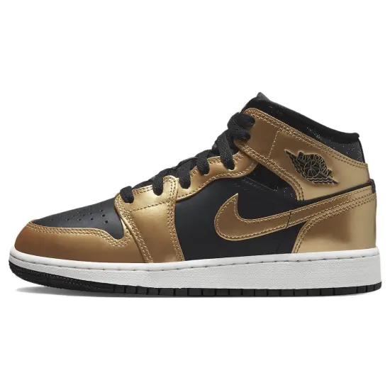 Jordan 1 Mid SE Metallic Gold Black GS