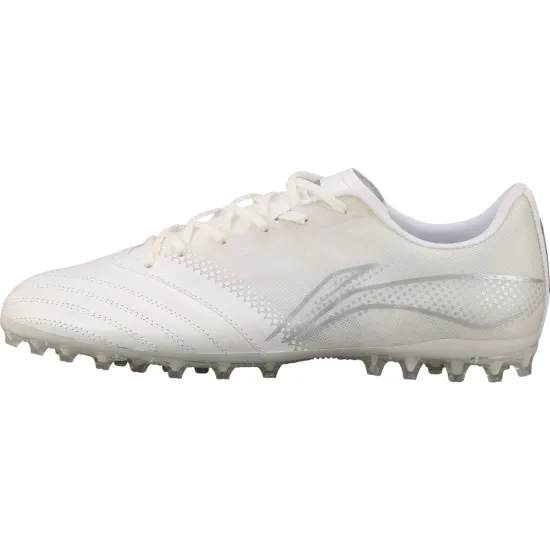 LINING Iron Soccer Shoes Men Low-Top White Silver