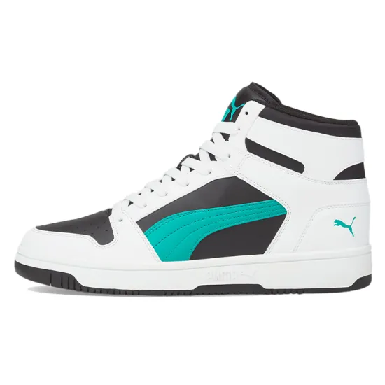 PUMA Unisex Rebound LayUp Mid Top Black/White/Green