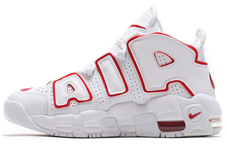 Nike Air More Uptempo White Varsity Red Outline