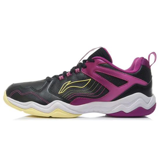 LINING Sound Waves Badminton Shoes Men Low-Top Black/Wild Berry Purple