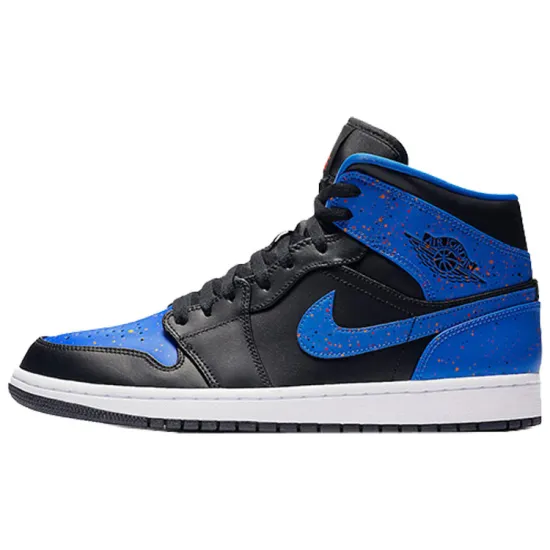 Jordan 1 Mid Royal Paint Splatter