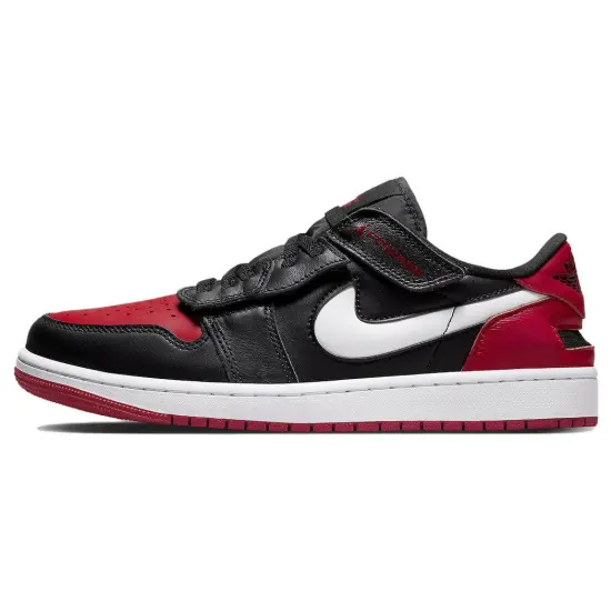 Jordan 1 Low FlyEase Black White Gym Red