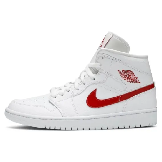 Jordan 1 Mid White University Red Women's