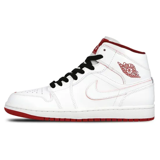 Jordan 1 Retro Mid White Gym Red Black