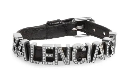 Balenciaga Sheepskin, Rhinestone Wristbands Women's Black