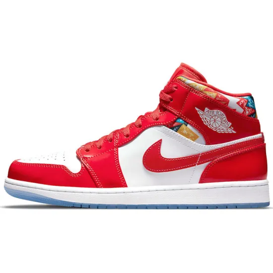 Jordan 1 Mid Barcelona Sweater Red Patent