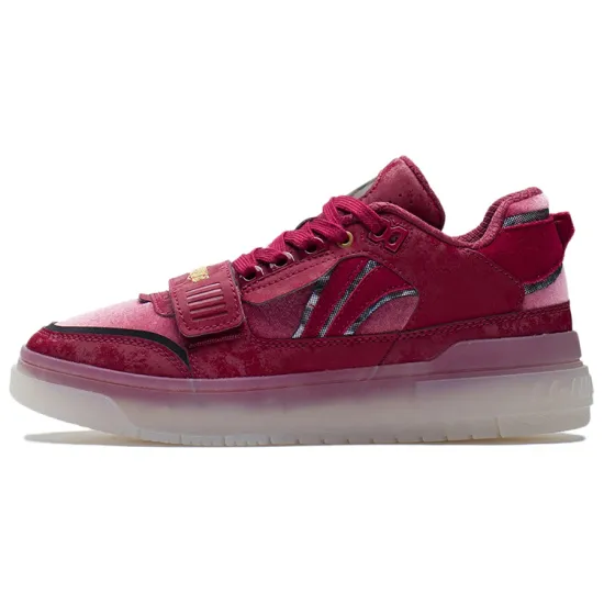 LINING Rookie Vintage Basketball Shoes Women's Low-Top Bicycles Red