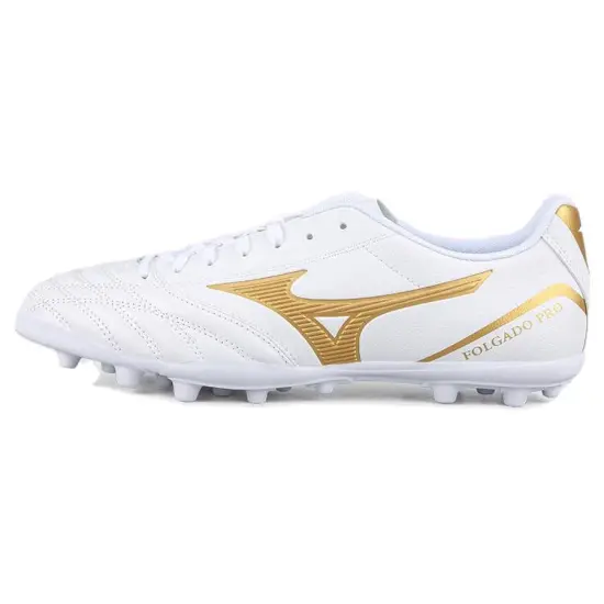 Mizuno Pro Soccer Shoes Men Low-Top White Gold
