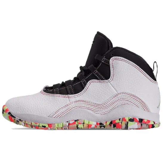 JORDAN 10 Retro White Barely Volt Ember Glow GS