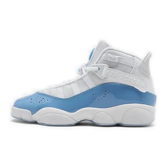Air Jordan 6 Rings Vintage Basketball Shoes Women's High-top Carolina Blue