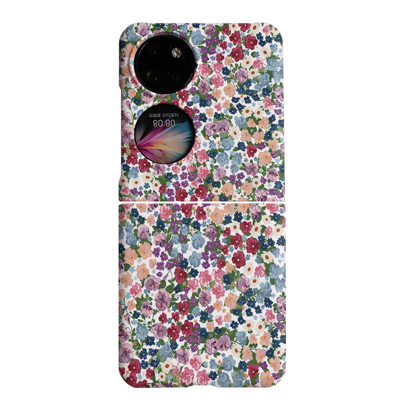 Keshami is suitable for Huawei Pocket2/P50Pocket/PocketS mobile phone case folding screen frosted hard shell floral female model purple small floral