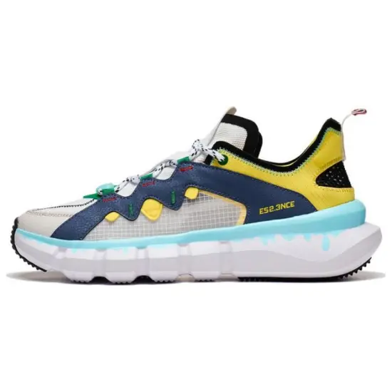 LINING Essence 2.3 Vintage Basketball Shoes Men Low-Top White Blue/Yellow