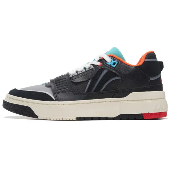 LINING Rookie Vintage Basketball Shoes Men Low-Top Black/Snowy Gray