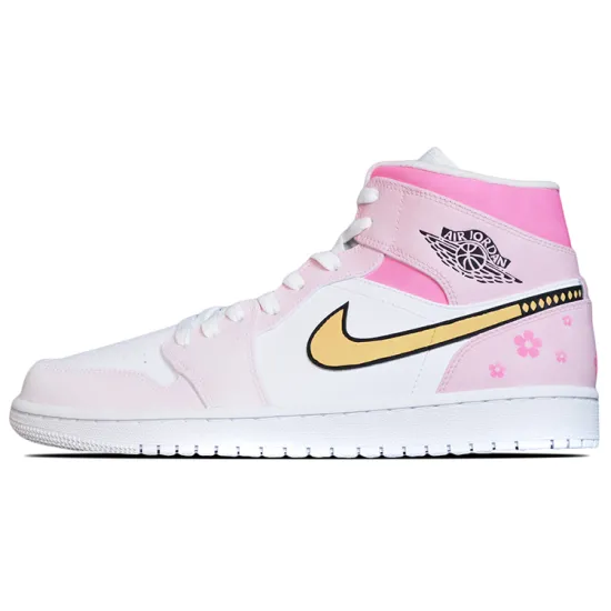 Jordan Air Jordan 1 Mid Mid-Top Vintage Basketball Shoes Men's Gradient Pink