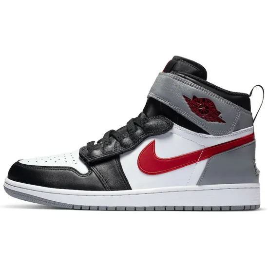 Jordan 1 High FlyEase Black Particle Grey Gym Red