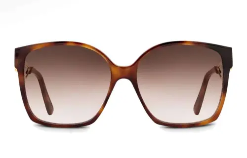 LOUIS VUITTON Plate Frame Irregular Shape Sunglasses Women's Tortoiseshell