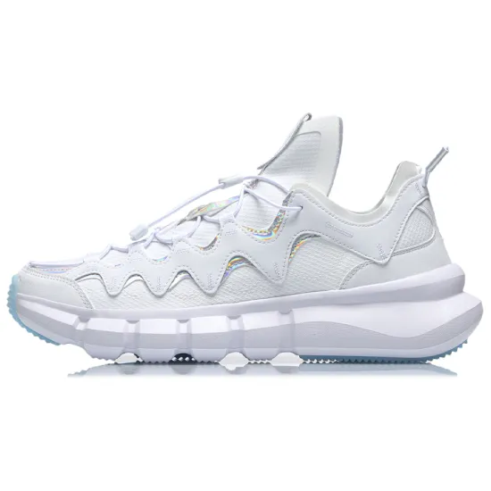 LINING Enlightenment 2.3 Lite Vintage Basketball Shoes Men Low-Top Silver White