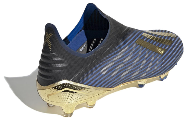 Мужские бутсы adidas X 19+ Firm Ground Boots FG (сине-золотые) — Синий / золотой — фото 4
