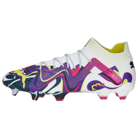 PUMA Future Ultimate Football Shoes Unisex Low-top White/purple/yellow