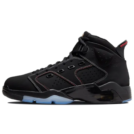 JORDAN 6-17-23 Black White Red Contrast Stitching
