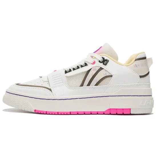 LINING Rookie Vintage Basketball Shoes Women's Low-Top Ecru