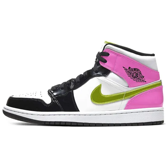 Jordan 1 Mid White Black Cyber Pink