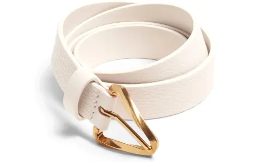 Bottega Veneta Cow Leather Belts Women's White Width 2cm