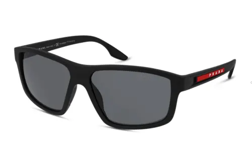 PRADA Injection Molded Irregular Shape Sunglasses Men's Black