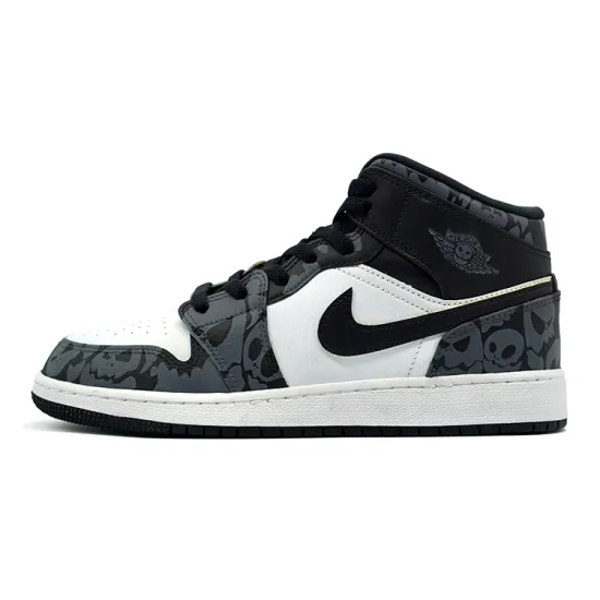 Air Jordan 1 Vintage Basketball Shoes Men Mid-top Black/white/gray