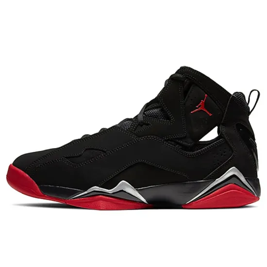 Jordan True Flight Vintage Basketball Shoes Men High-top Black/Red/Silver