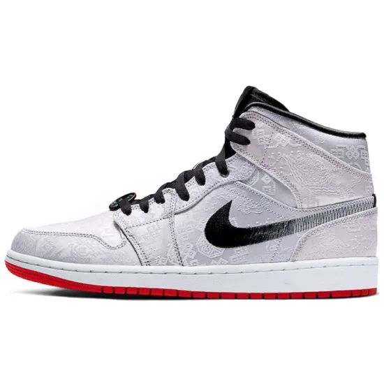 Jordan X Edison Chen Air Jordan 1 Mid 'Fearless - CLOT Silk' Sneakers