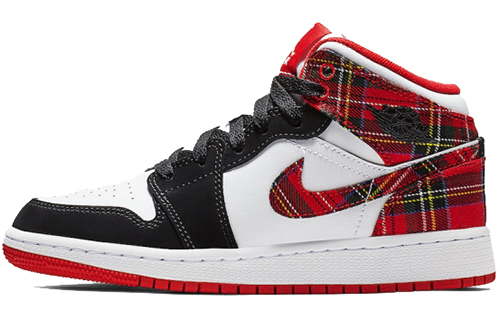 Jordan Air Jordan 1 Mid White Plaid GS