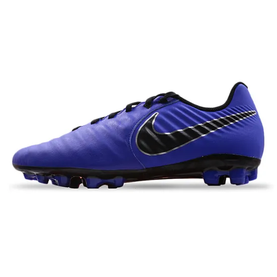 Nike Tiempo Legend 7 AG Rubber Short Studs Cushioning Anti Slip And Wear Resistant Soccer Shoes Men's Blue Black